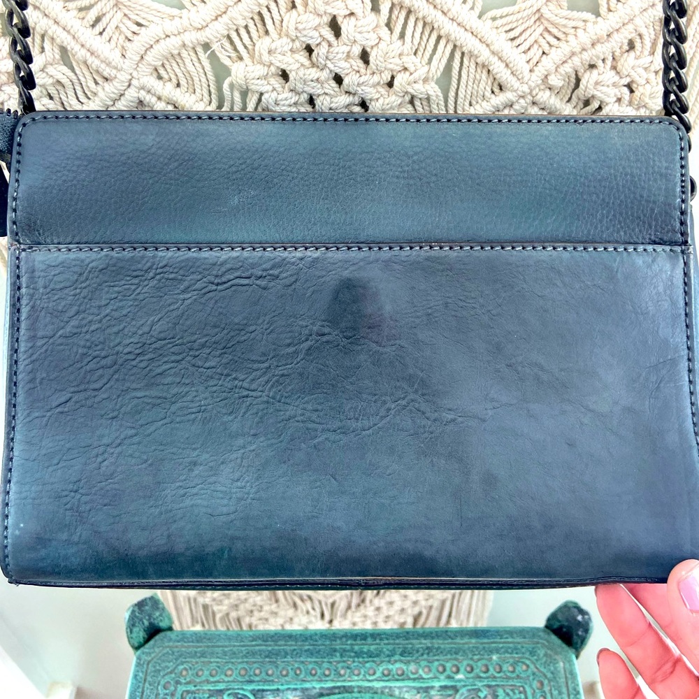 Small charcoal crossbody purse with adjustable strap